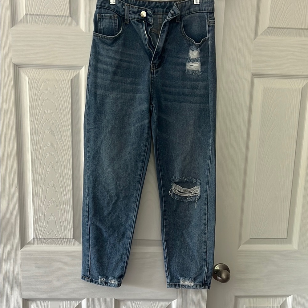 SHEIN Distressed Blue Jeans